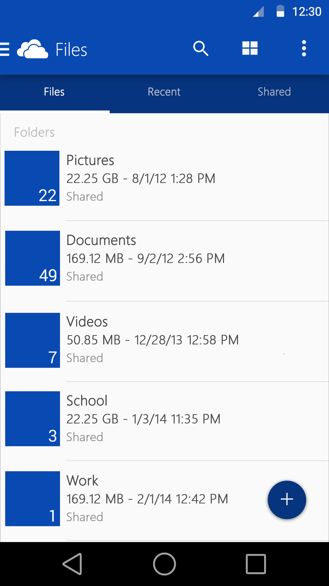 KitKat-era OneDrive Android final designs